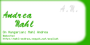 andrea mahl business card